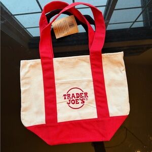 Trader Joe's Red and White Tote Bag